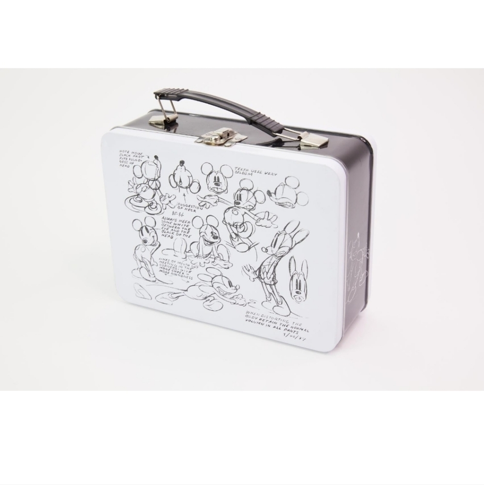 Disney Sketch Mickey Mouse Large Tin Tote Lunchbox, EUC